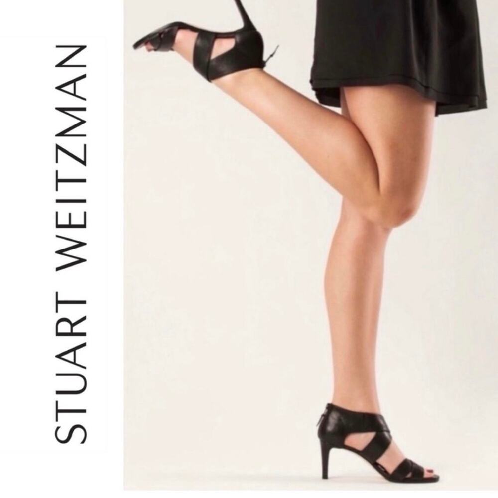 Stuart weitzman black leather sandals